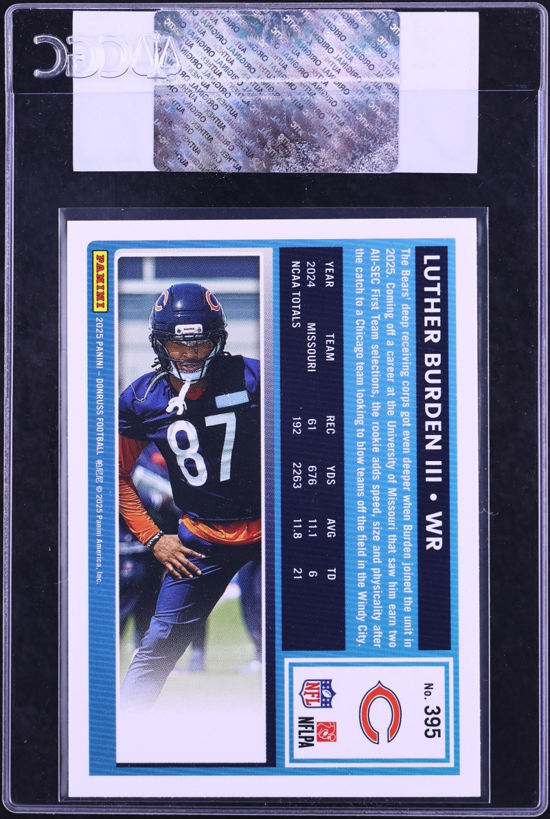 2025 Donruss Football Luther Burden III ROOKIE #395 CGC AUTH