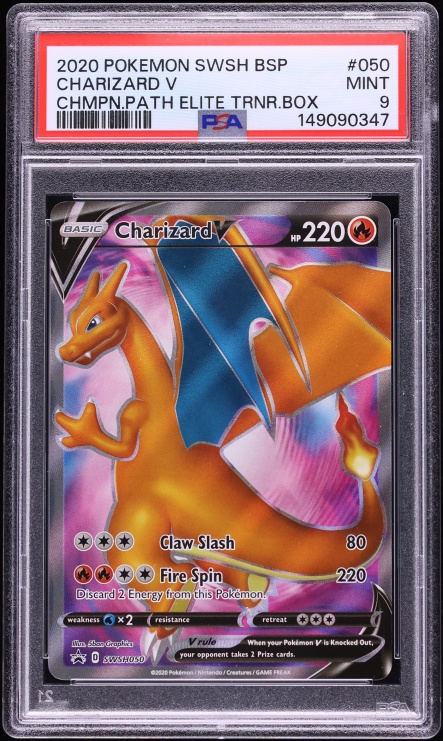 2020 Pokemon Sword & Shield Promo Champion's Path ETB Full Art Charizard V #50 PSA 9 MINT