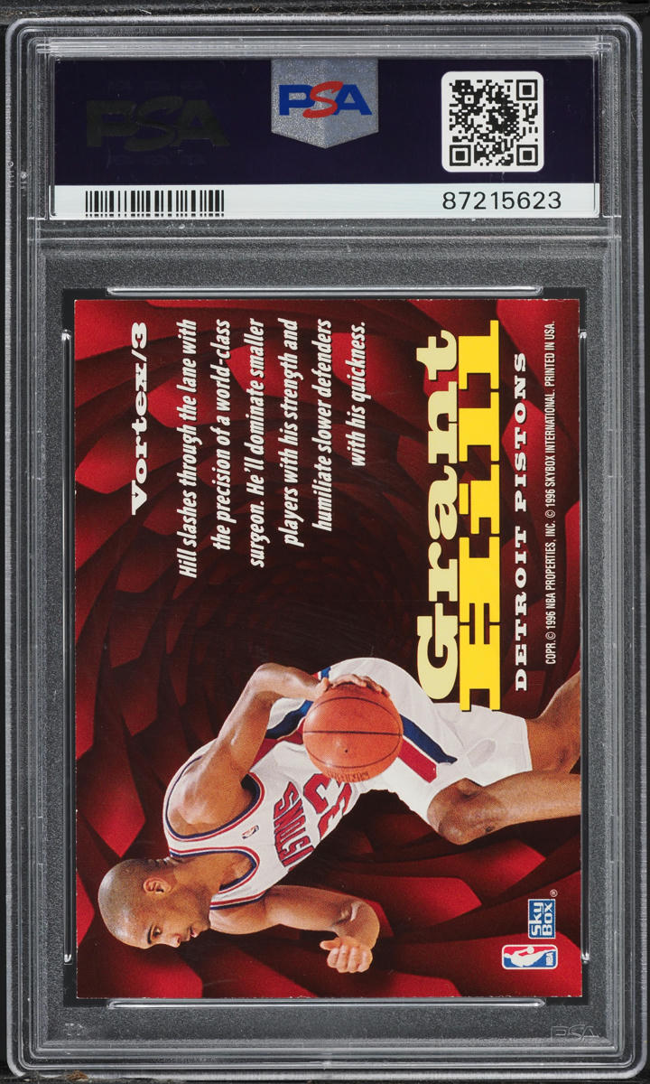 1996 Skybox Z-Force Vortex Grant Hill #3 PSA 8 NM-MT