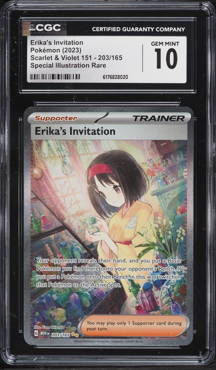 2023 Pokemon Scarlet & Violet 151 SIR Erika's Invitation #203 CGC 10 GEM MINT