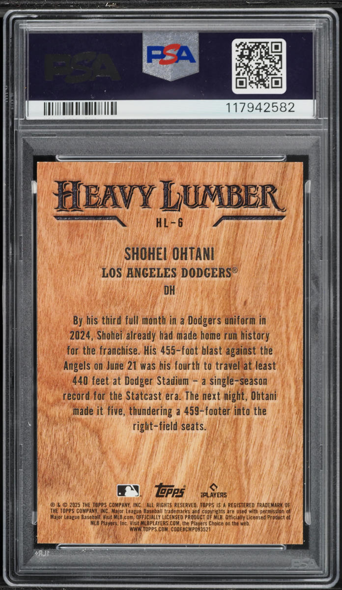 2025 Topps Heavy Lumber Shohei Ohtani #HL-6 PSA 9 MINT