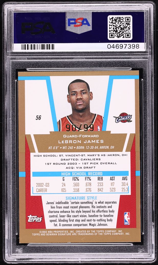 超お宝 2003 Bowman Sig LeBron James RC 1250 超お宝 2003 Bowman Sig LeBron James RC 1250 超お宝 2003