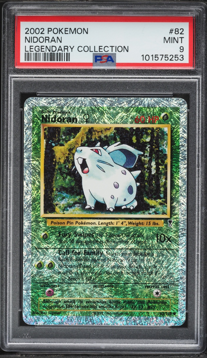 2002 Pokemon Legendary Collection Nidoran #82 PSA 9 MINT