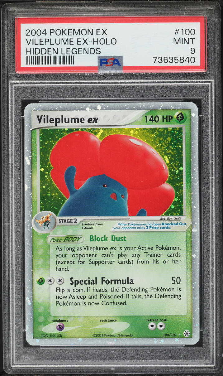 2004 Pokemon EX Hidden Legends Holo Vileplume ex #100 PSA 9 MINT