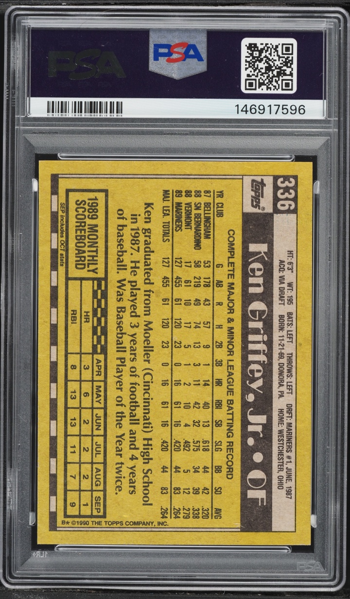 1990 Topps Ken Griffey Jr. #336 PSA 8 NM-MT