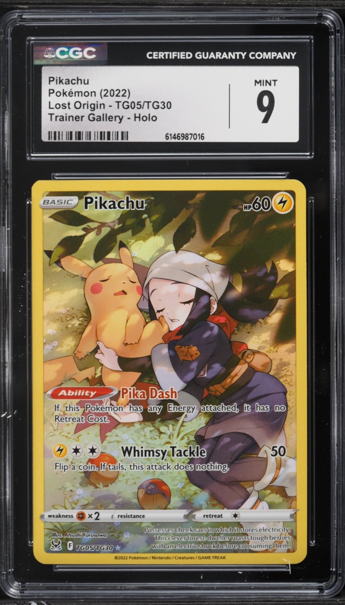 2022 Pokemon Sword & Shield Lost Origin Trainer Gallery CHR Pikachu #TG05 CGC 9 MINT