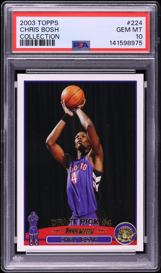 2003 Topps Basketball Collection Chris Bosh ROOKIE #224 PSA 10 GEM MINT