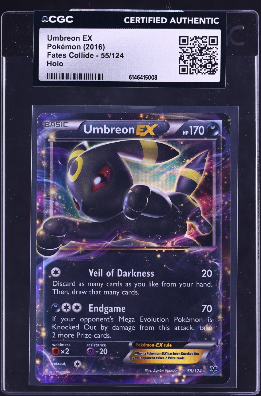 2016 Pokemon XY Fates Collide Holo Umbreon EX #55 CGC AUTH