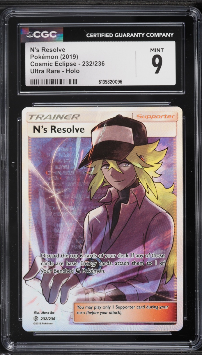 2019 Pokemon Sun & Moon Cosmic Eclipse Full Art N's Resolve #232 CGC 9 MINT