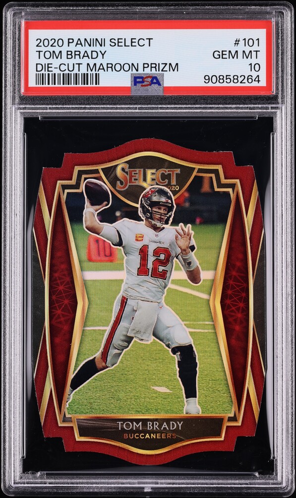 2020 Select Premier Level Maroon Prizm Die-Cut Tom Brady #101 PSA 10 GEM MINT