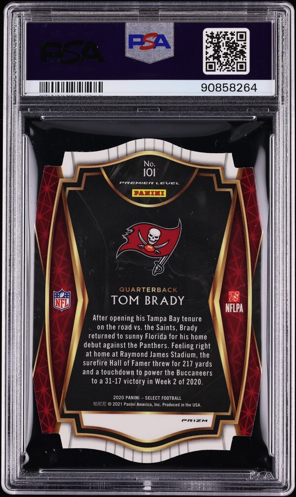 2020 Select Premier Level Maroon Prizm Die-Cut Tom Brady #101 PSA 10 GEM MINT