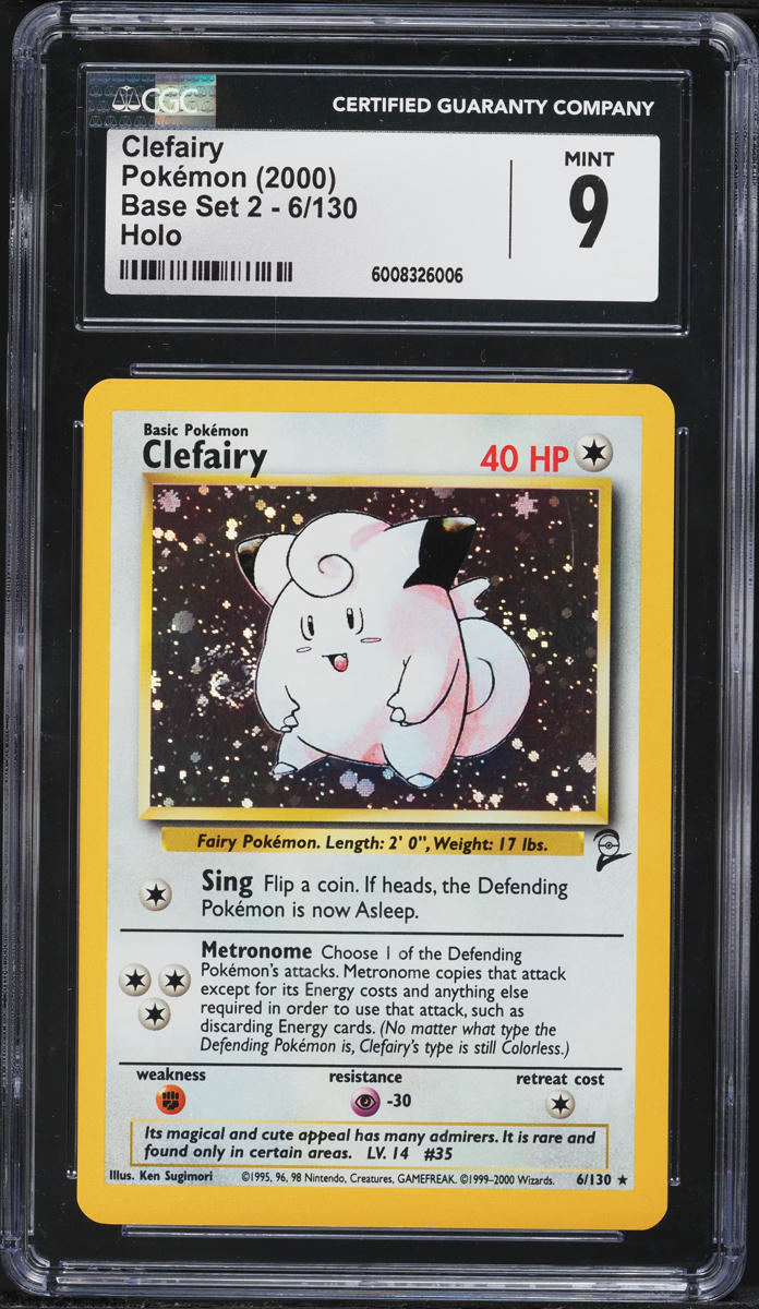 2000 Pokemon Base Set 2 Holo Clefairy #6 CGC 9 MINT
