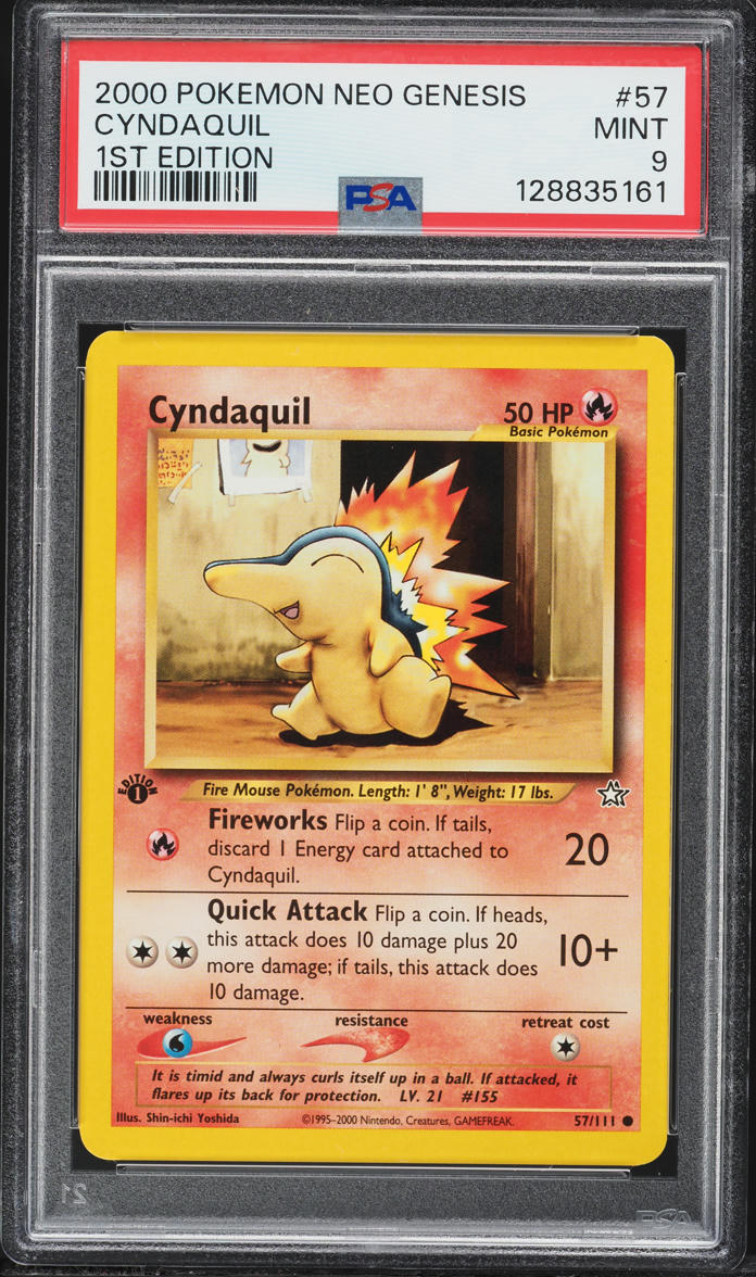 2000 Pokemon Neo Genesis 1st Edition Cyndaquil #57 PSA 9 MINT