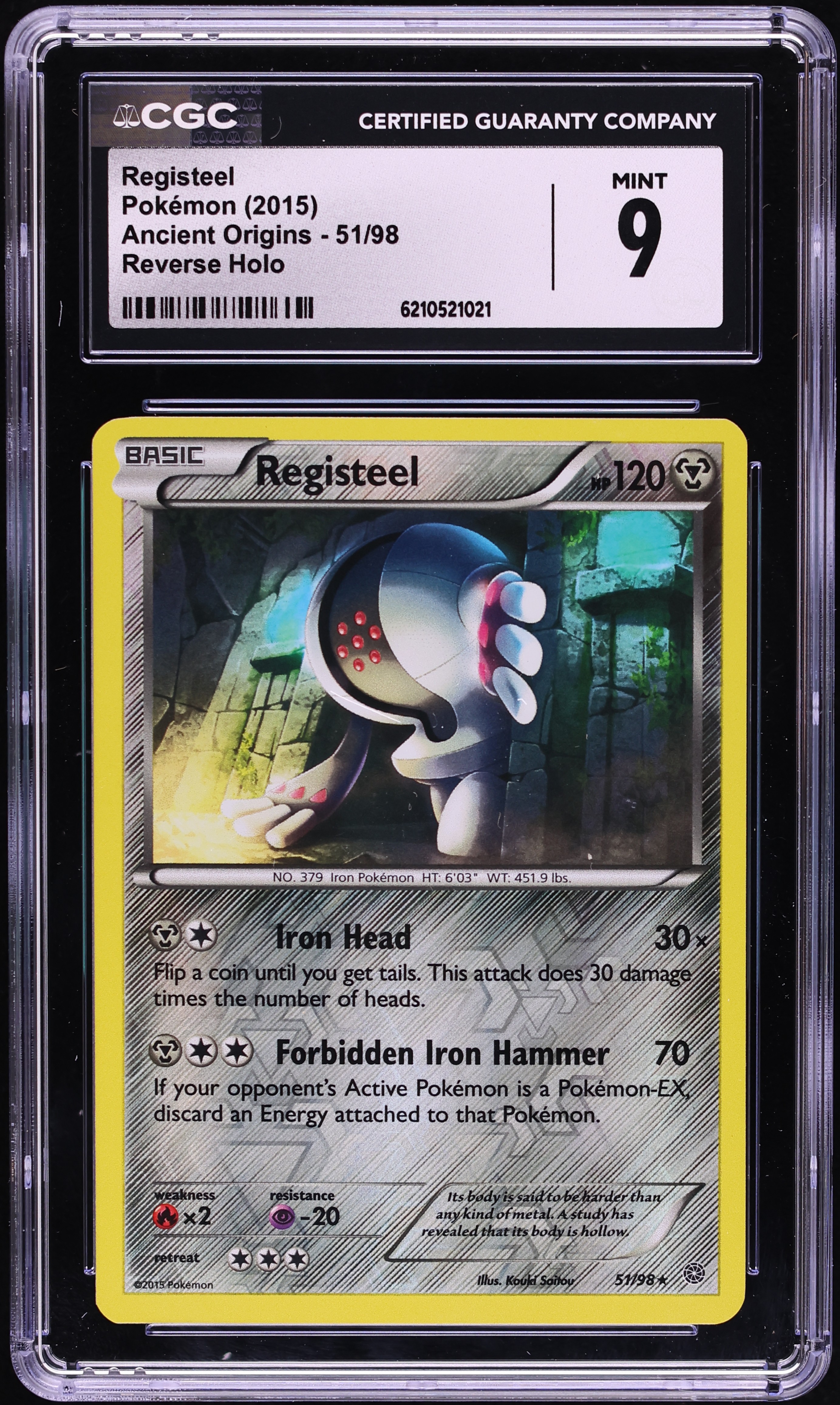 2015 Pokemon XY Ancient Origins Reverse Holo Registeel #51 CGC 9 MINT
