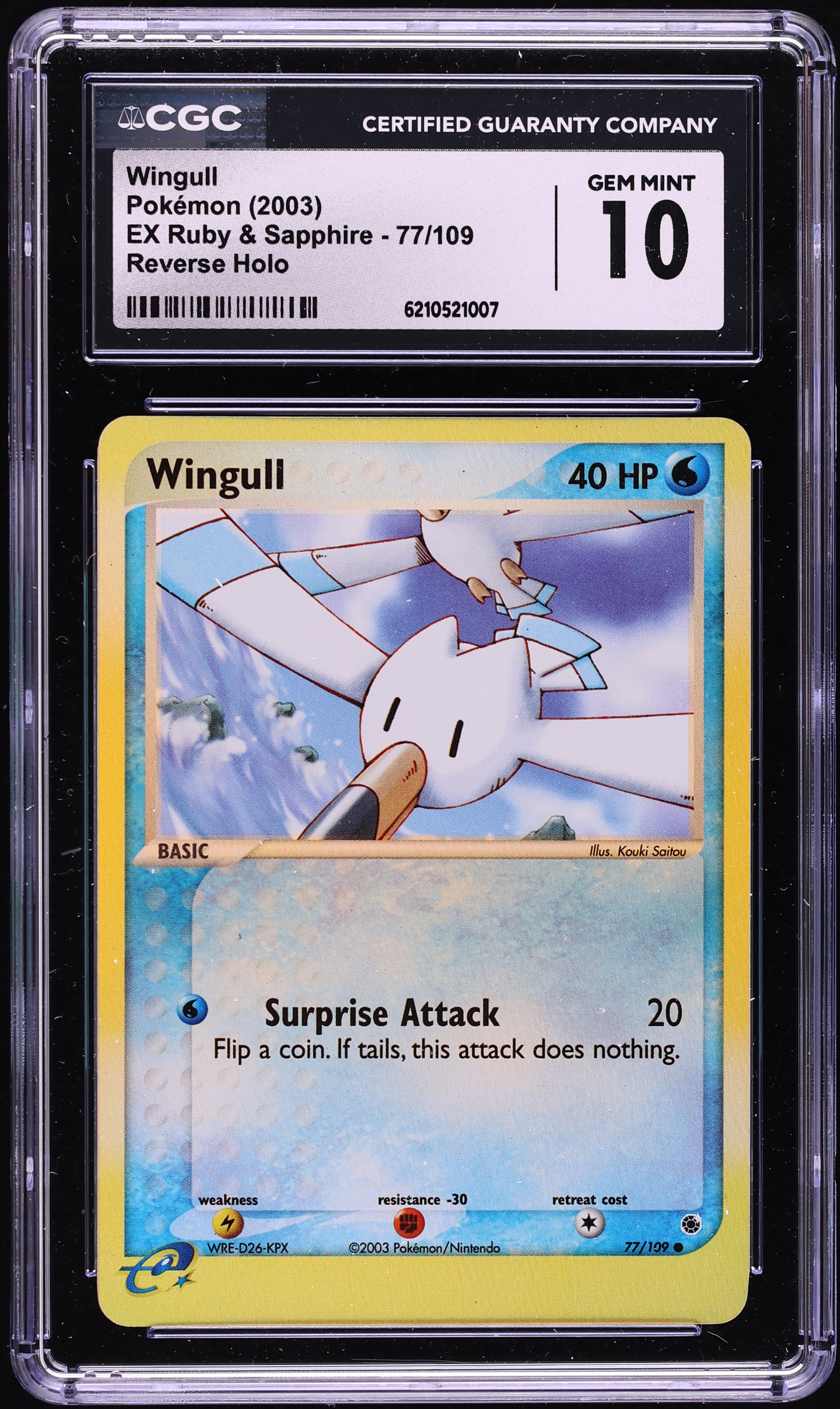 2003 Pokemon EX Ruby & Sapphire Reverse Holo Wingull #77 CGC 10 GEM MINT