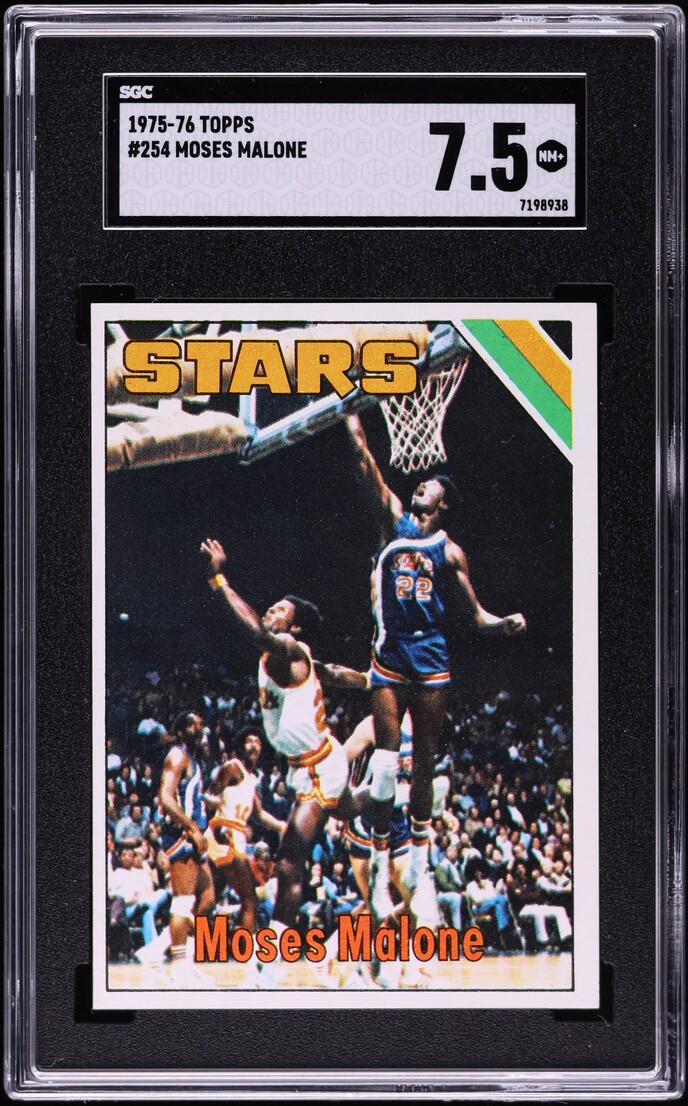 1975 Topps Basketball Moses Malone ROOKIE #254 SGC 7.5 NRMT+