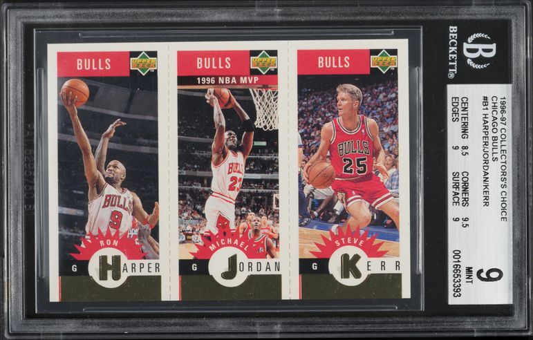 1996 Topps Chrome Chicago Bulls w/ Michael Jordan #72 BGS 9 MINT