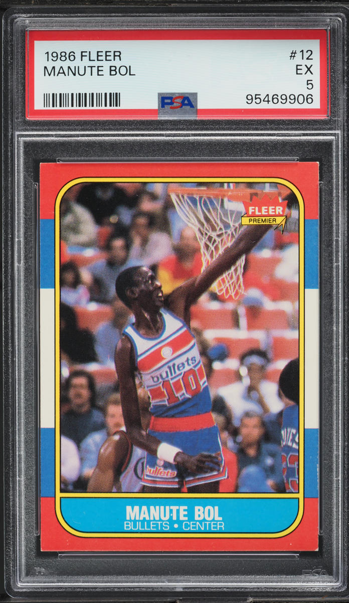 1986 Fleer Basketball Manute Bol ROOKIE #12 PSA 5 EX