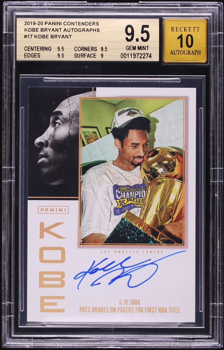 2019 Panini Contenders Kobe Bryant AUTO #17 BGS 9.5 GEM MINT