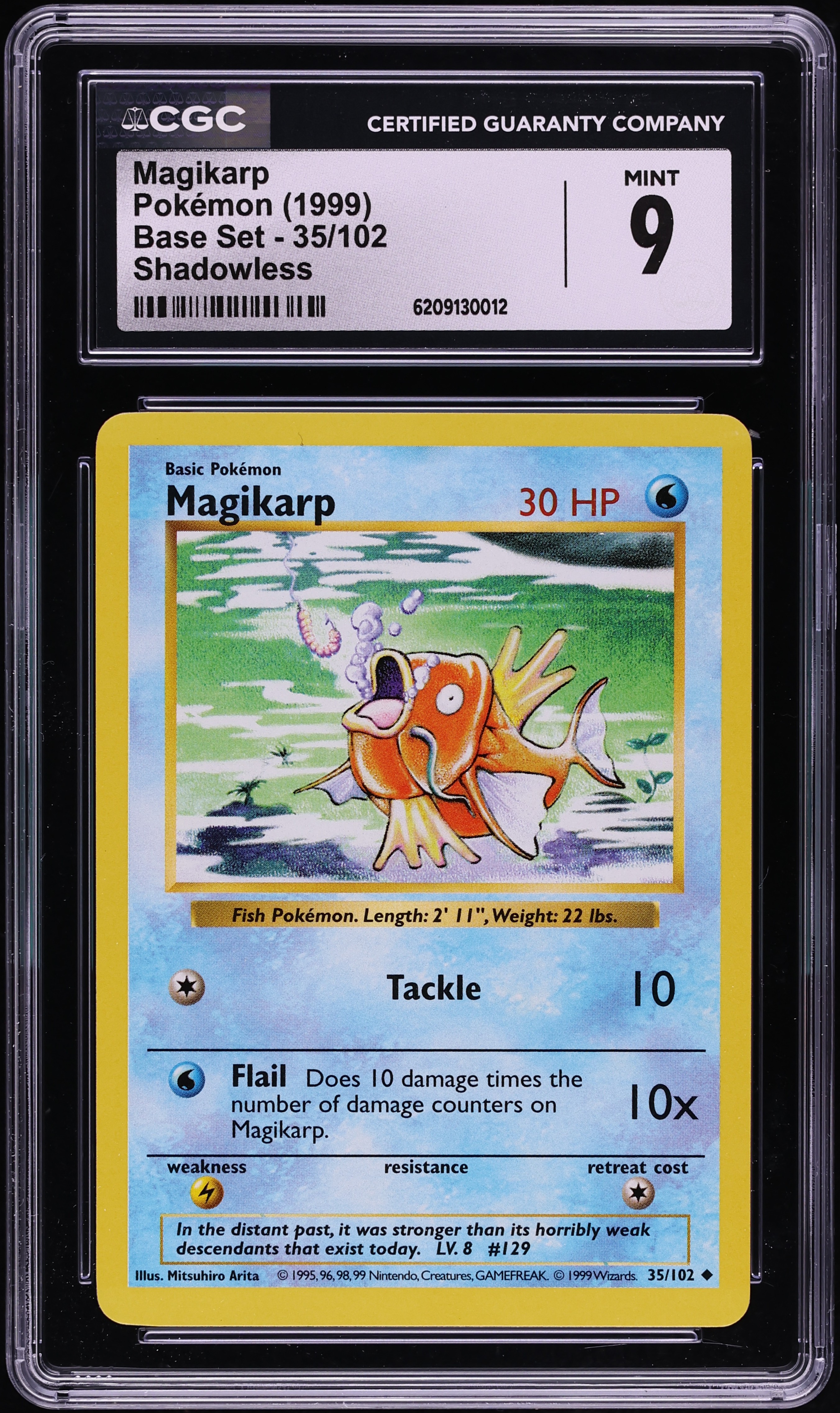 1999 Pokemon Base Set Shadowless Magikarp #35 CGC 9 MINT