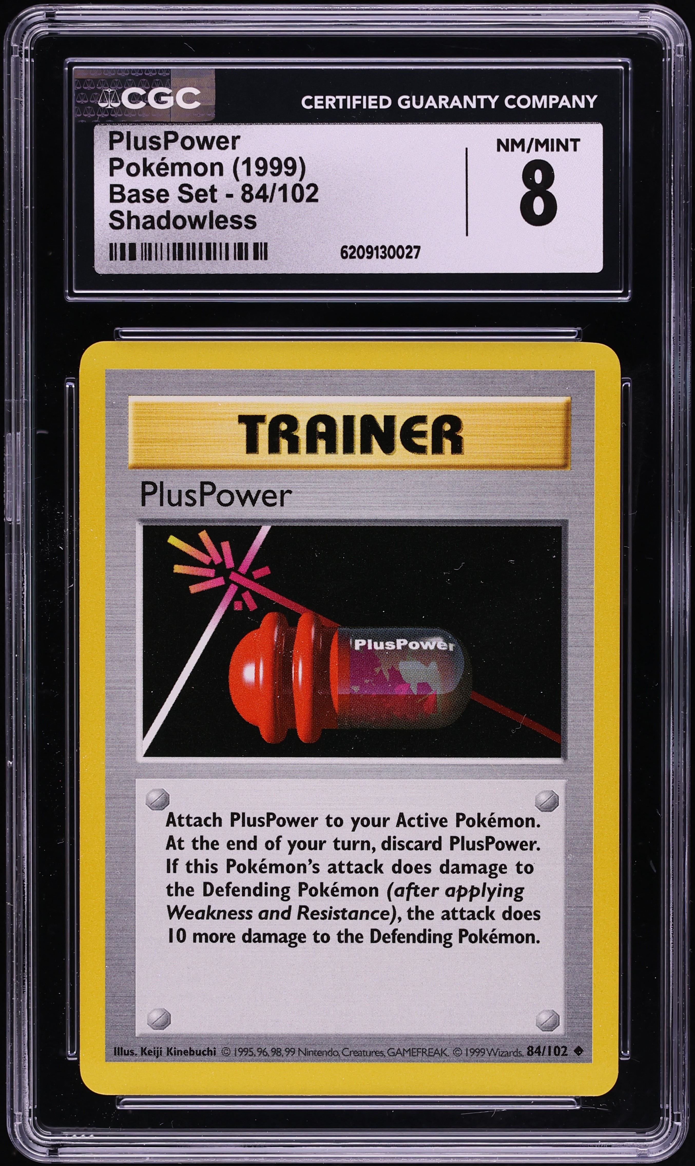 1999 Pokemon Base Set Shadowless PlusPower #84 CGC 8 NM-MT