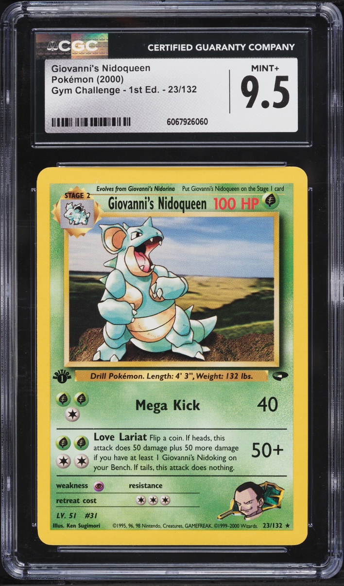 2000 Pokemon Gym Challenge 1st Edition Giovanni's Nidoqueen #23 CGC 9.5 MINT+