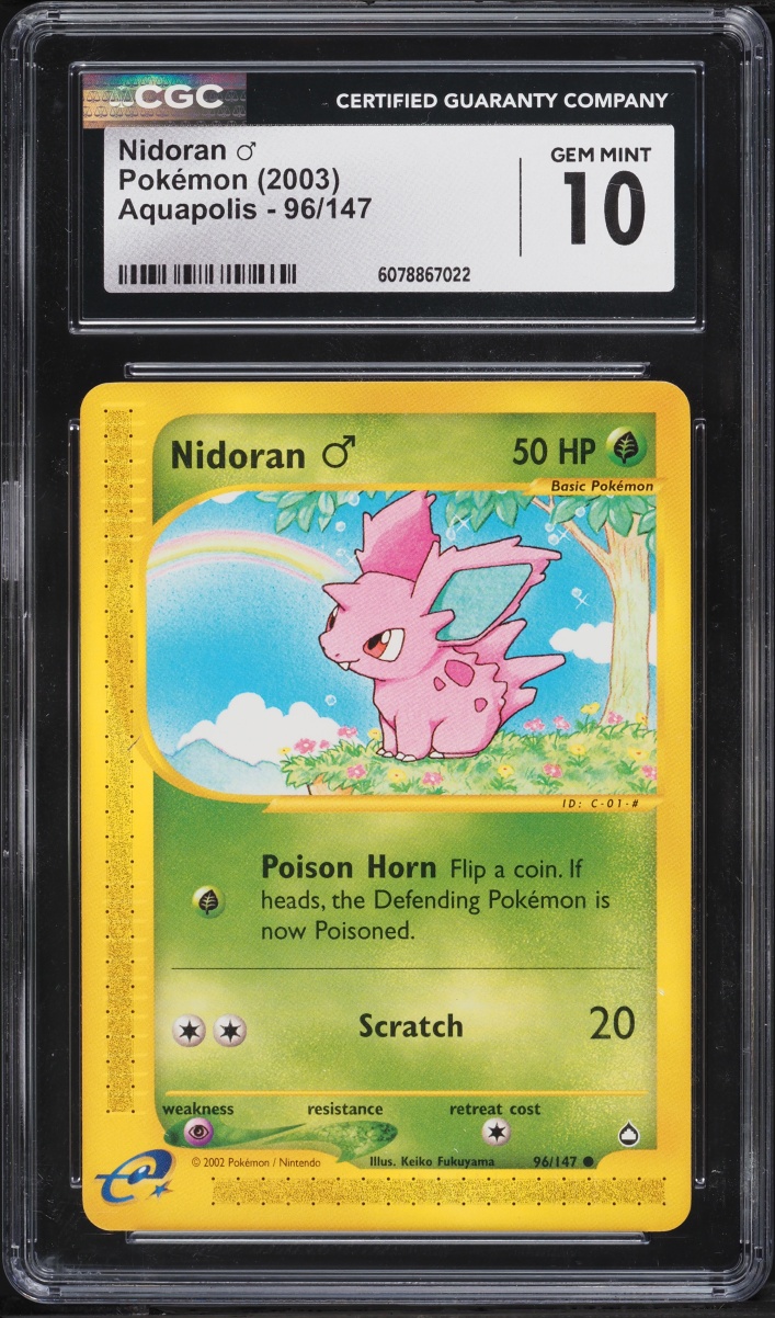 2003 Pokemon Aquapolis Nidoran #96 CGC 10 GEM MINT