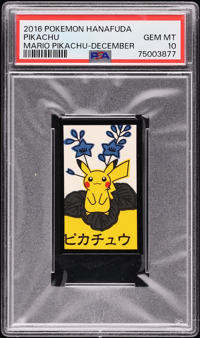 2016 Pokemon Japanese Hanafuda Mario Pikachu December Pikachu PSA 10 GEM MINT