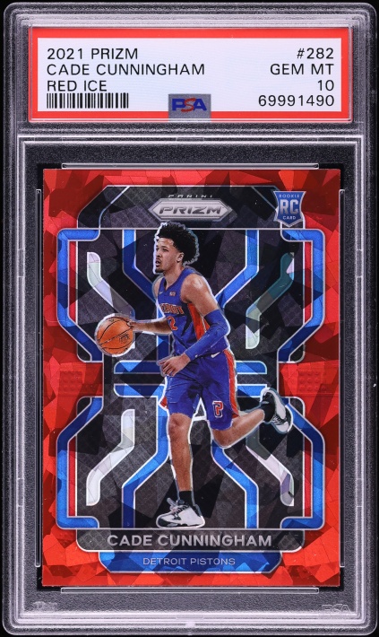 2021 Panini Prizm Red Ice Cade Cunningham ROOKIE #282 PSA 10 GEM