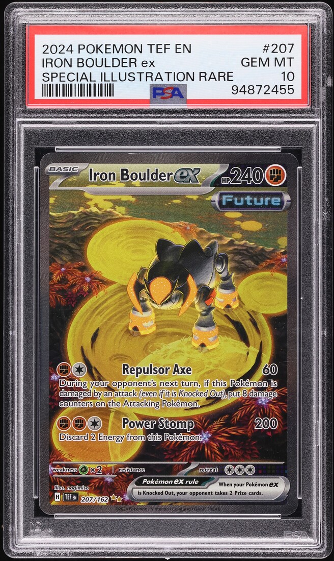 2024 Pokemon SV Temporal Forces SIR Iron Boulder ex #207 PSA 10 GEM MINT