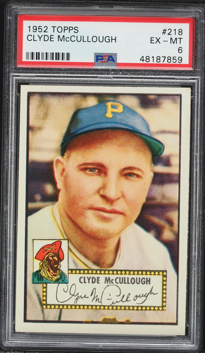 1952 Topps Clyde McCullough #218 PSA 6 EXMT