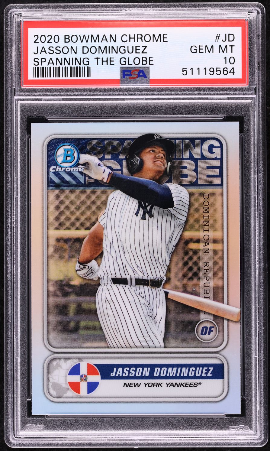 2020 Bowman Chrome Spanning The Globe Jasson Dominguez PROSPECT #STG-JD PSA 10
