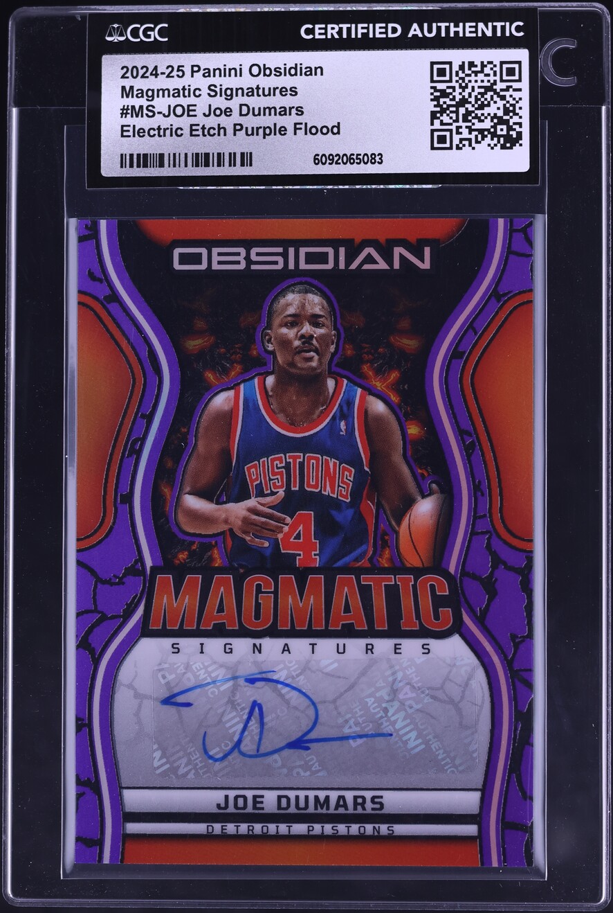 2024 Panini Obsidian Magmatic Electric Etch Purple Flood Joe Dumars AUTO /49 #MS-JOE CGC AUTH