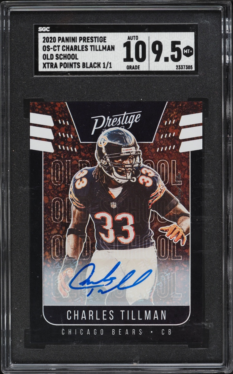 2020 Panini Prestige Old School Xtra Points Black Charles Tillman AUTO 1/1 #OS-CT SGC 9.5 MINT+