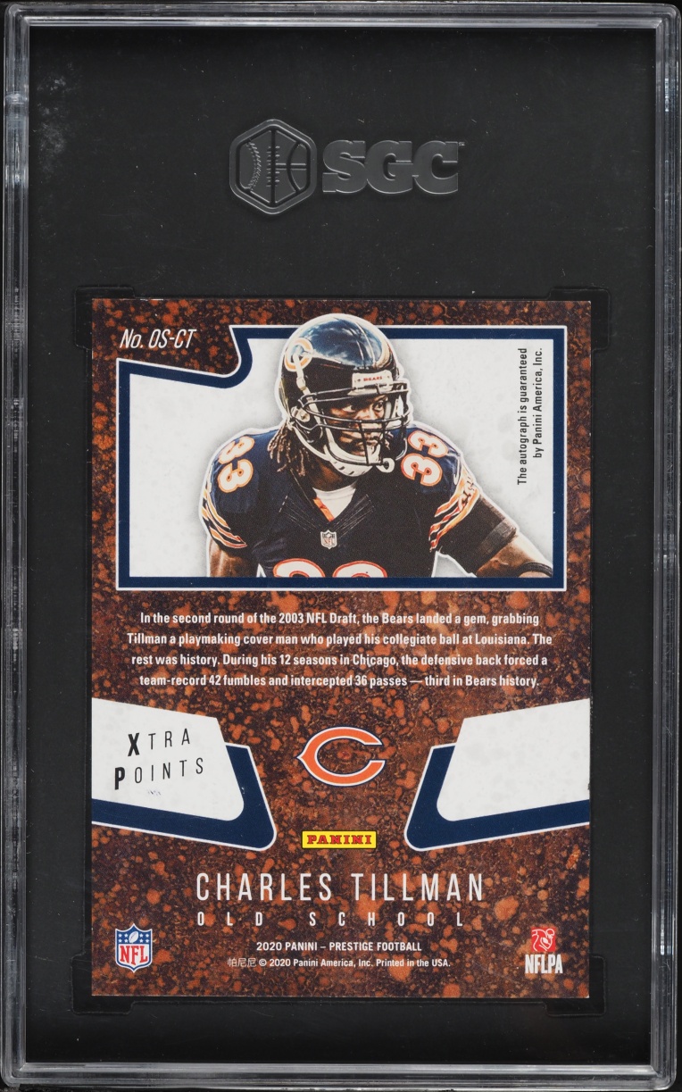2020 Panini Prestige Old School Xtra Points Black Charles Tillman AUTO 1/1 #OS-CT SGC 9.5 MINT+