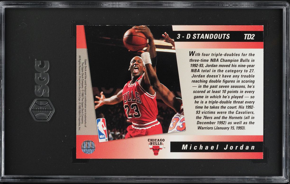 1993 Upper Deck Triple Double Hologram Michael Jordan #TD2 SGC 8 NM-MT
