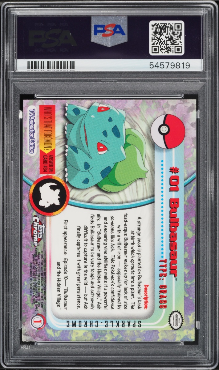 2000 Topps Chrome Pokemon Series 1 Sparkle Bulbasaur #1 PSA 10 GEM MINT
