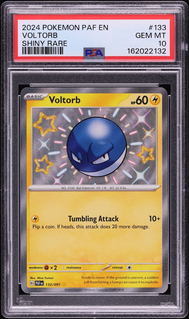 2024 Pokemon Scarlet & Violet Paldean Fates Shiny Voltorb #133 PSA 10 GEM MINT