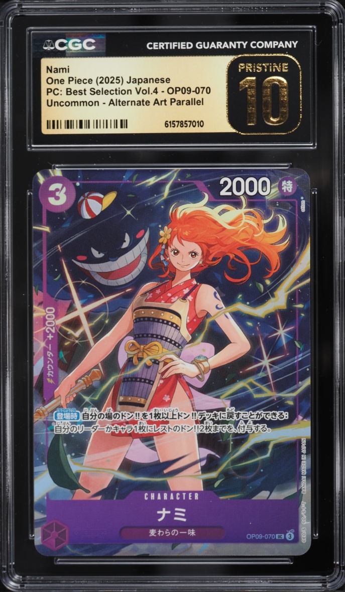 2025 One Piece Japanese Premium Best Selection Volume 4 Alt Art Nami #OP09-070 CGC 10 PRISTINE