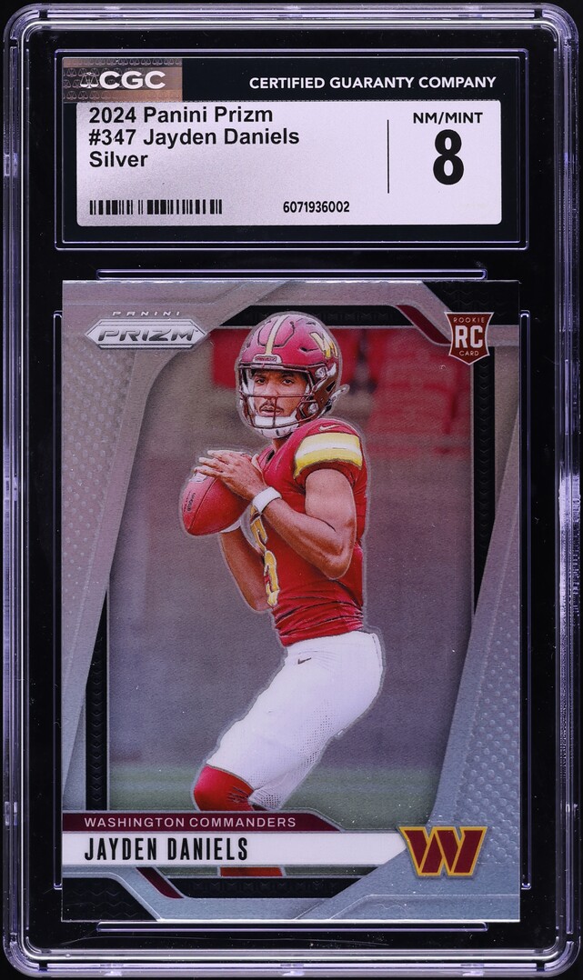 2024 Panini Prizm Silver Jayden Daniels ROOKIE #347 CGC 8 NM-MT