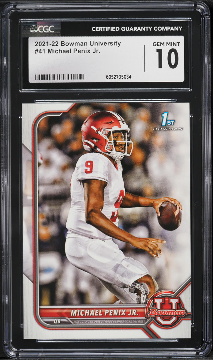 2021 Bowman University Michael Penix Jr. ROOKIE #41 CGC 10 GEM MINT