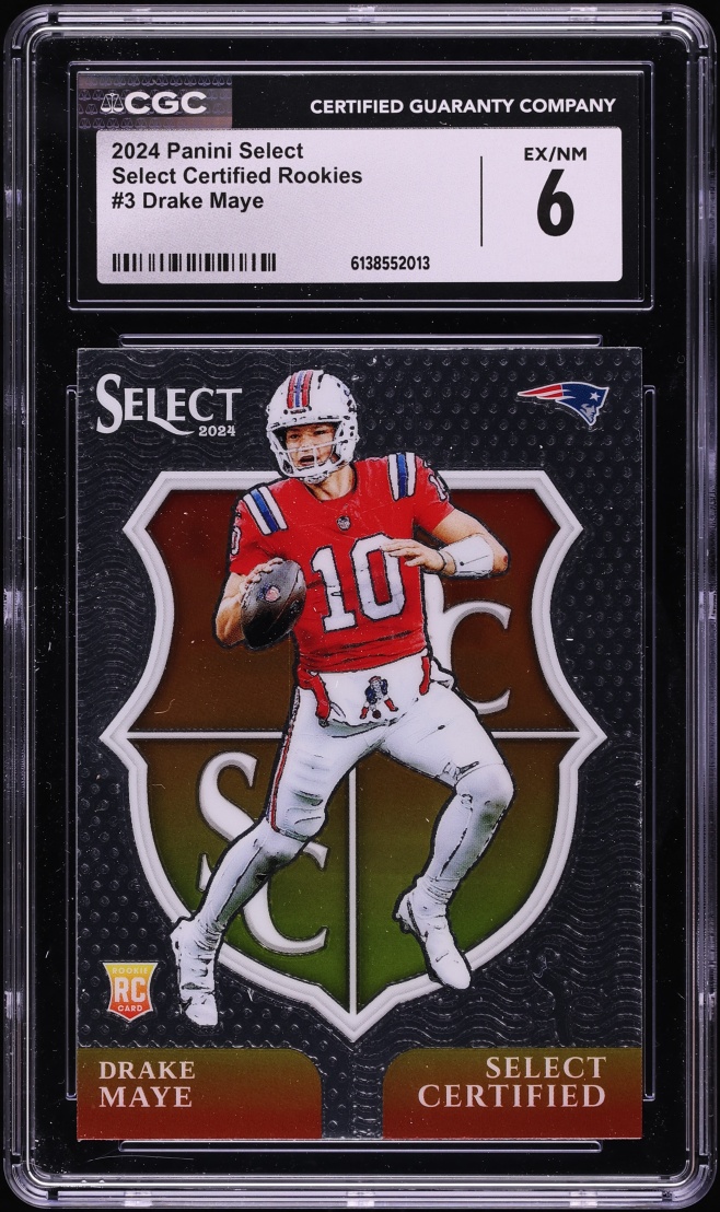 2024 Select Certified Drake Maye ROOKIE #3 CGC 6 EXMT