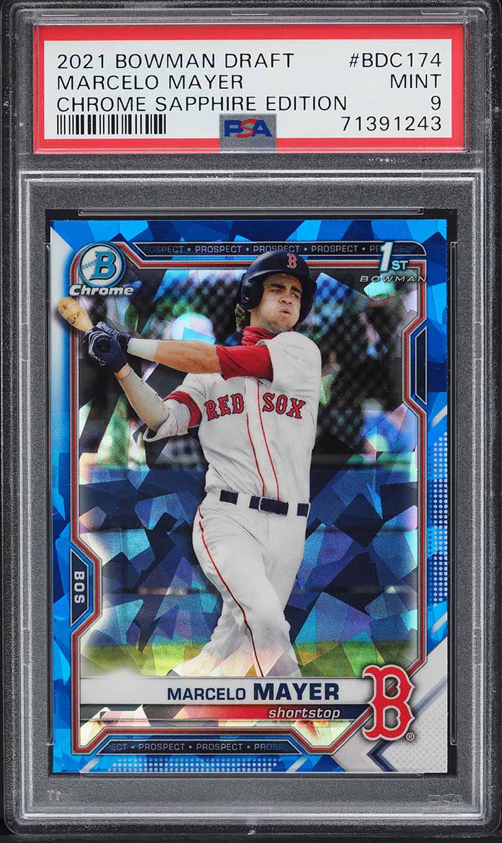 2021 Bowman Chrome Draft Sapphire Marcelo Mayer PROSPECT #BDC-174 PSA 9 MINT