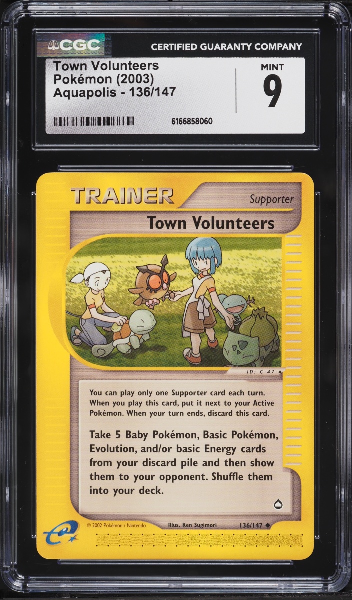 2003 Pokemon Aquapolis Town Volunteers #136 CGC 9 MINT
