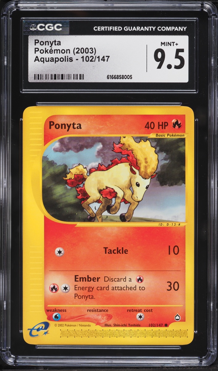 2003 Pokemon Aquapolis Ponyta #102 CGC 9.5 MINT+