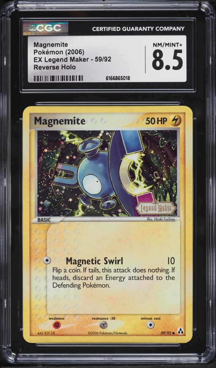 2006 Pokemon EX Legend Maker Reverse Holo Magnemite #59 CGC 8.5 NM-MT+
