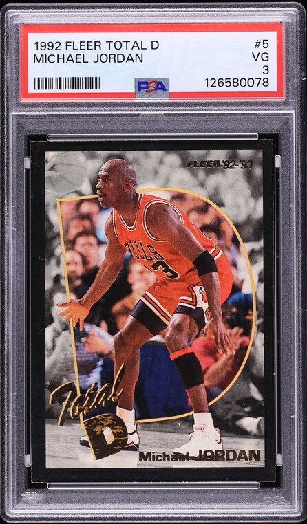 1992 Fleer Total D Michael Jordan #5 PSA 3 VG