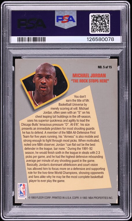 1992 Fleer Total D Michael Jordan #5 PSA 3 VG