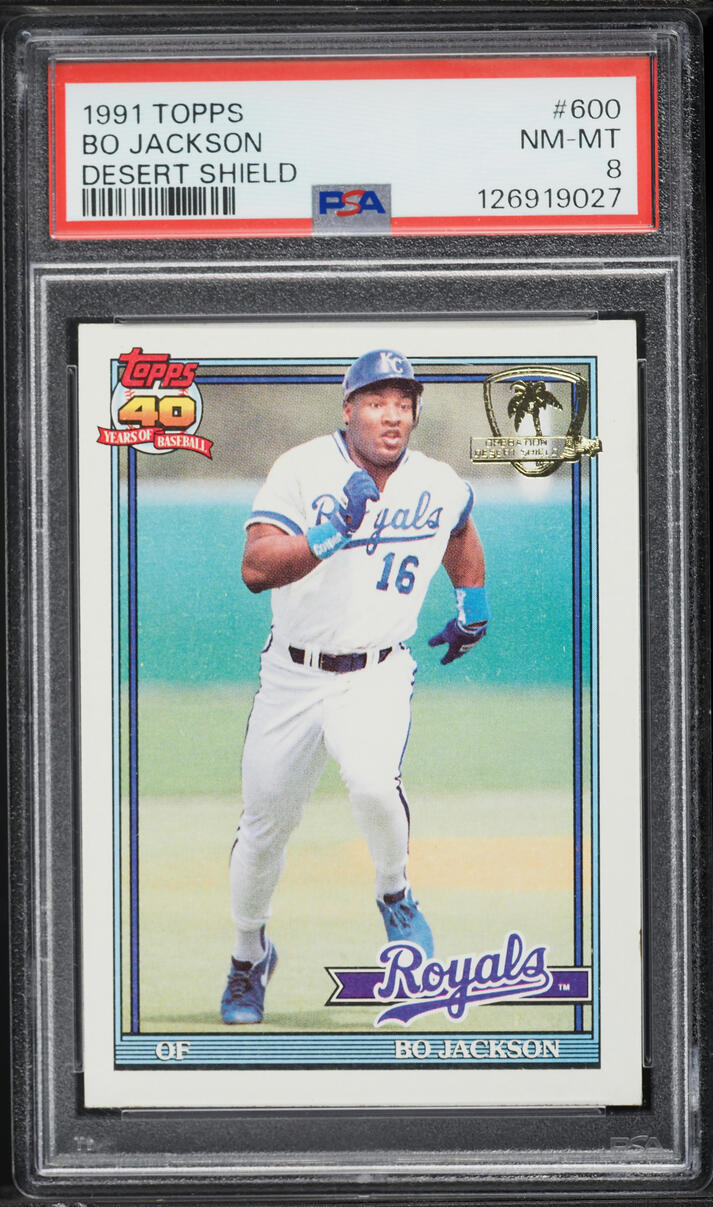 1991 Topps Desert Shield Bo Jackson #600 PSA 8 NM-MT