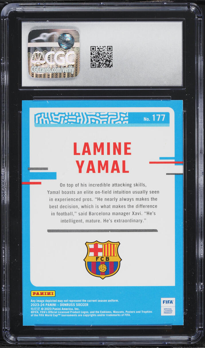2023 Donruss FIFA Lamine Yamal ROOKIE #177 CGC 10 GEM MINT